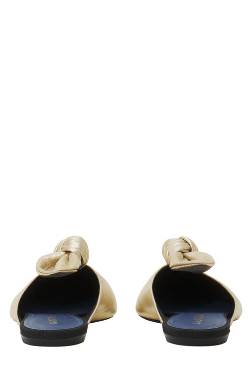 Lanvin Midnight Step Bow Mule In Metallic Leather In Gold