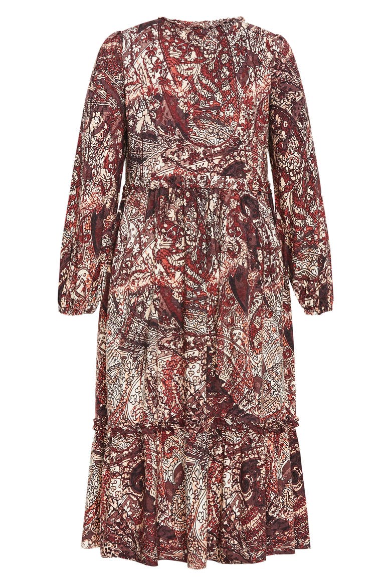 Arya Print Long Sleeve Maxi Dress, Alternate, color, CHOCOLATE PRINT
