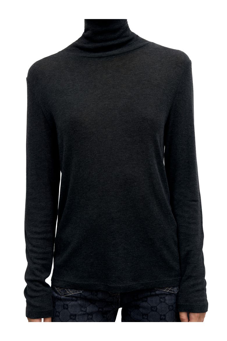 Reine Roll Neck Merino Wool Sweater, Alternate, color, Charcoal