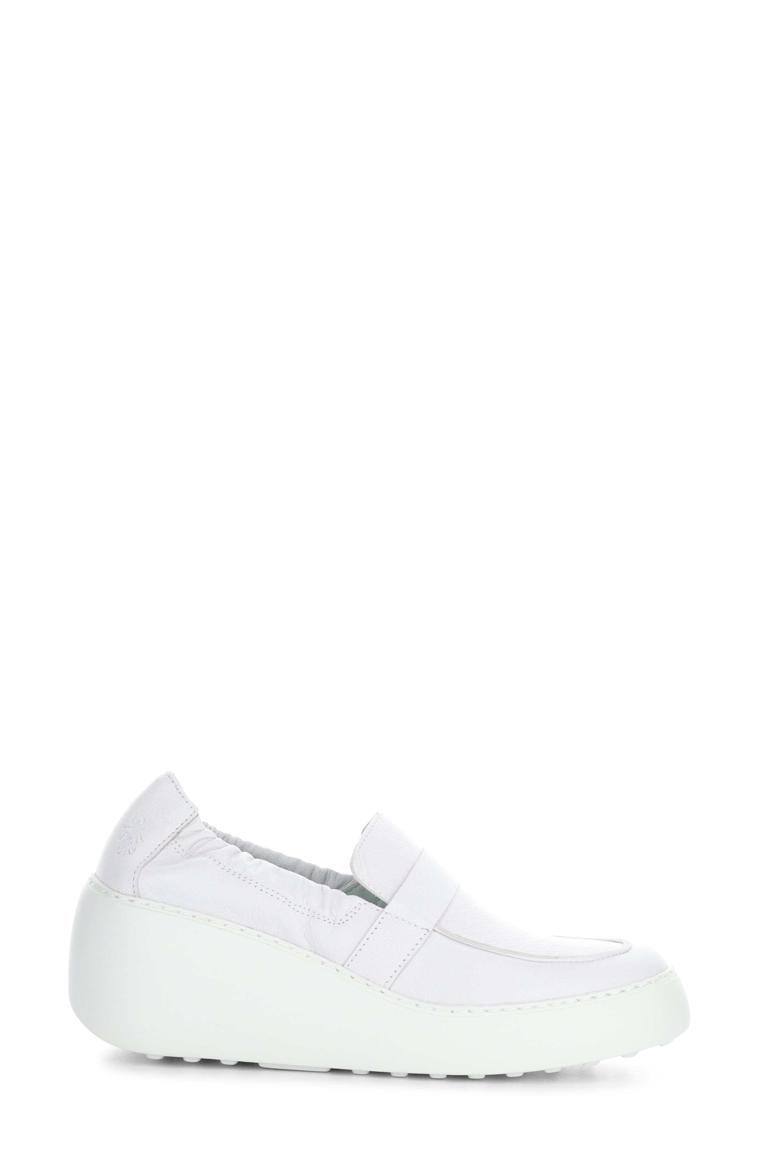 Fly London Duli Platform Wedge Loafer, Alternate, color, 003 White Mousse