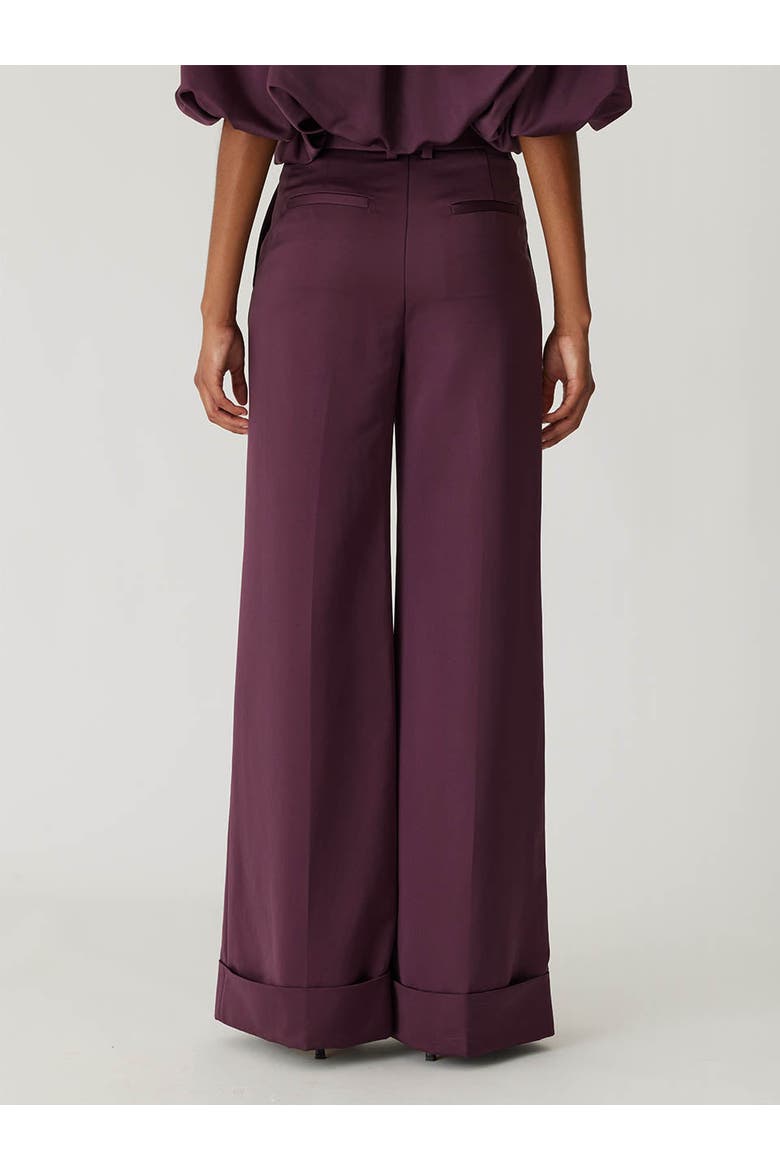 Techy Sateen Wide Leg Pant, Alternate, color, PLUM