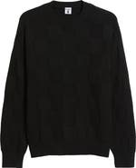 Service Works Check Knit Cotton Crewneck Sweater