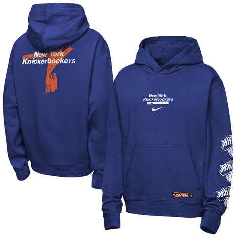Youth Nike Blue New York Knicks Courtside Club Premiere Hoodie