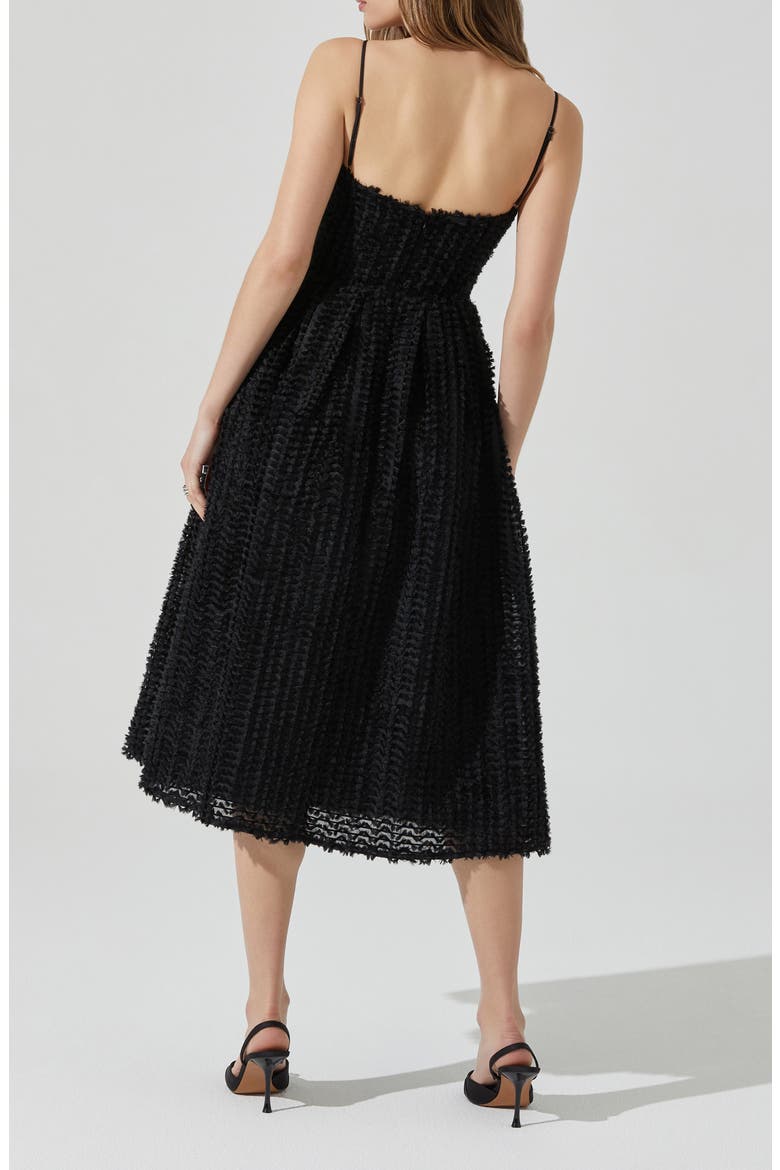 Avani Fit & Flare Midi Dress, Alternate, color, BLACK