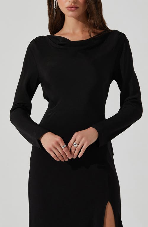 Astr The Label Decima Cowl Neck Cocktail Dress In Black