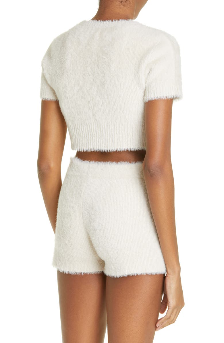 Jacquemus La Maille Neve Fluffy Crop Cardigan, Alternate, color, 