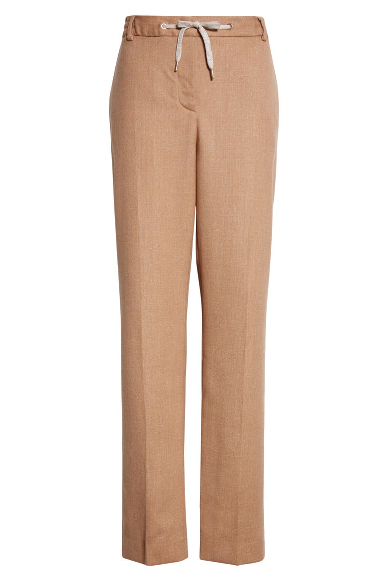Drawstring Waist Virgin Wool Pants, Alternate, color, 02 SAND