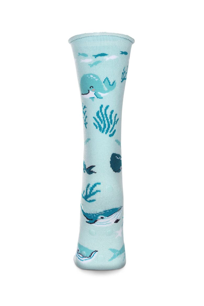 Big Kid's Get Whale Soon Greeting Card Crew Socks, Alternate, color, Light Blue