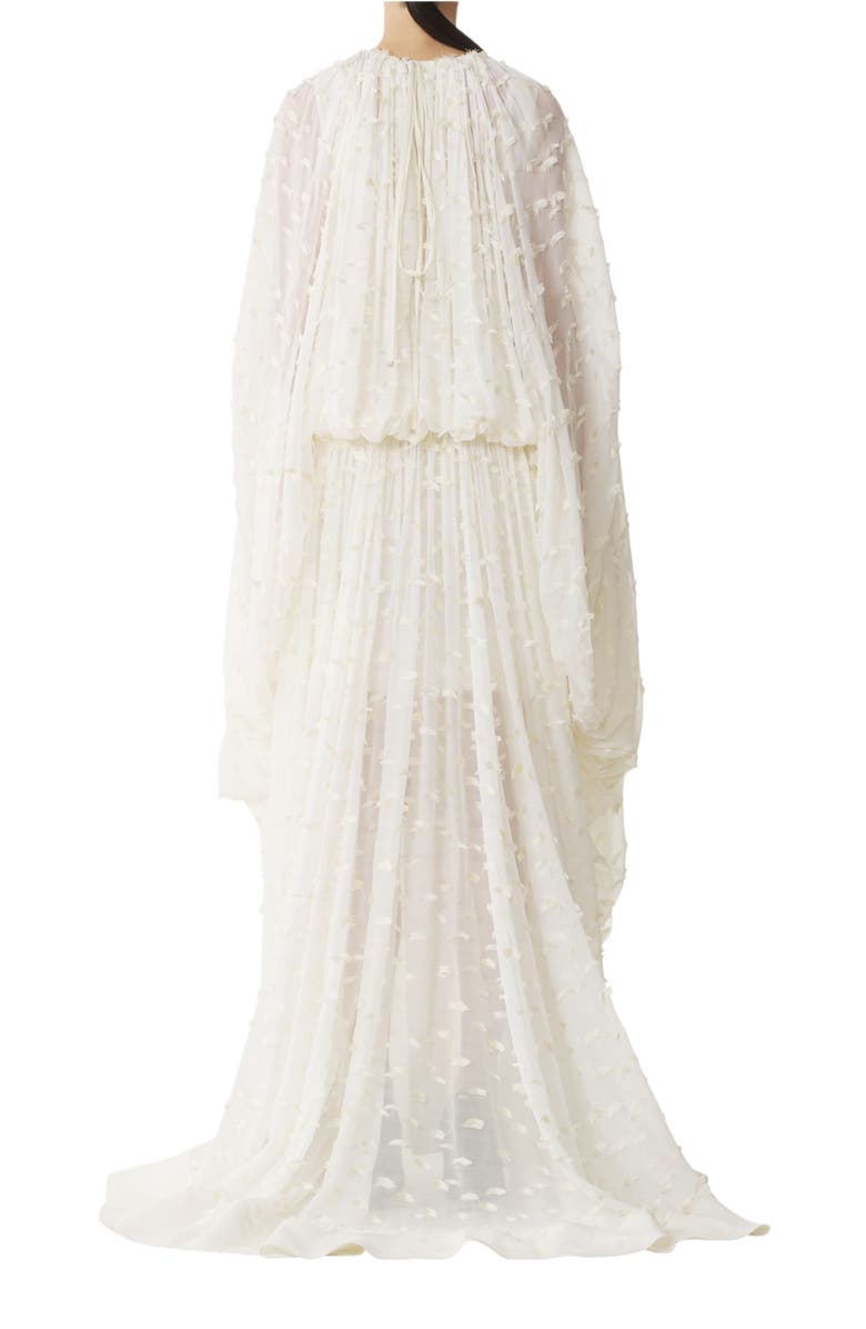 Lanvin Long Dress In Plumetis Silk, Alternate, color, White/Ivory