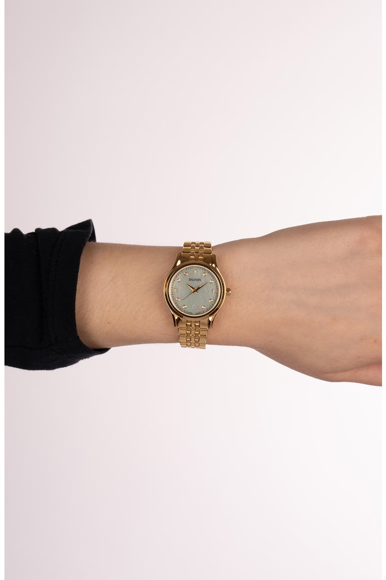 Beleganza Diamond Bracelet Watch, 28mm, Alternate, color, YELLOW GOLD PVD COATING