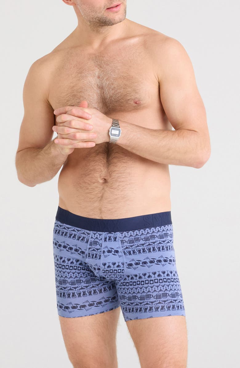 SAXX DropTemp<sup
®</sup
Cooling Cotton Boxer Briefs, Main, color, 19Th Hole Stripe-Blue