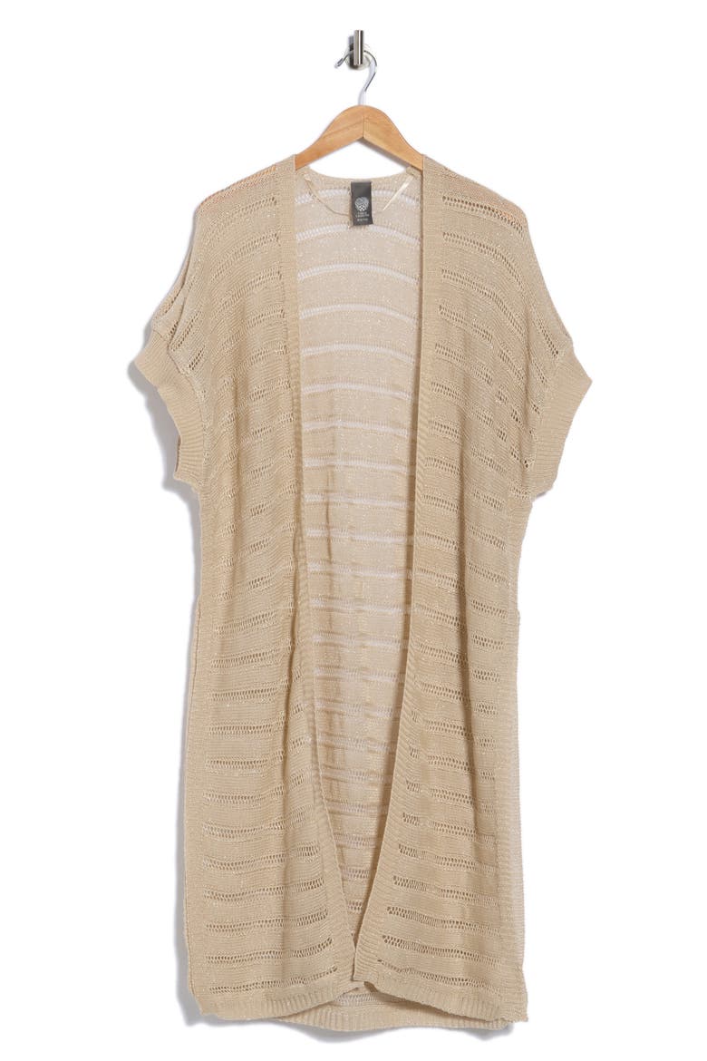 Shine Knit Duster, Alternate, color, SAND