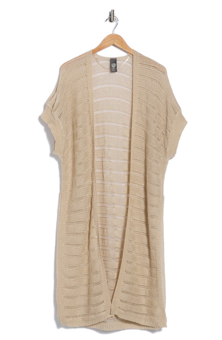 Vince Camuto Shine Knit Duster, Alternate, color, Sand