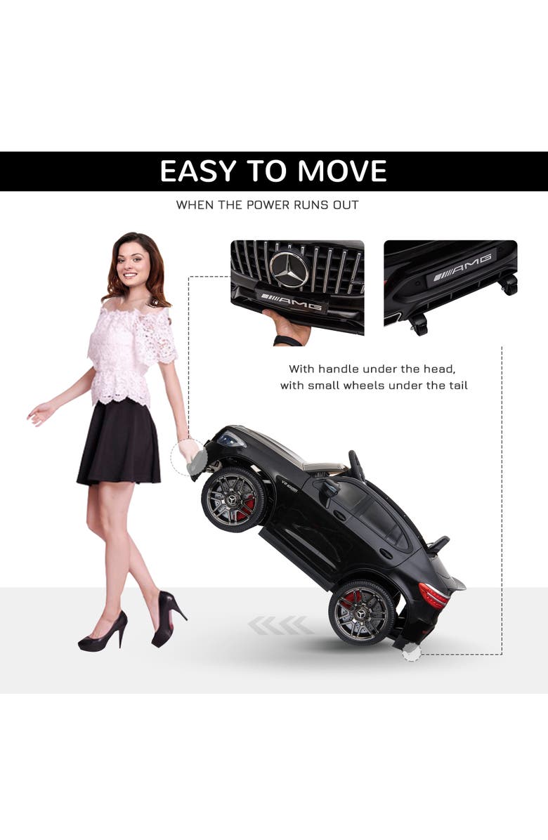 Aosom 12V Ride On Car with Remote Control, Mercedes Benz AMG, 2 Speed, Alternate, color, Black