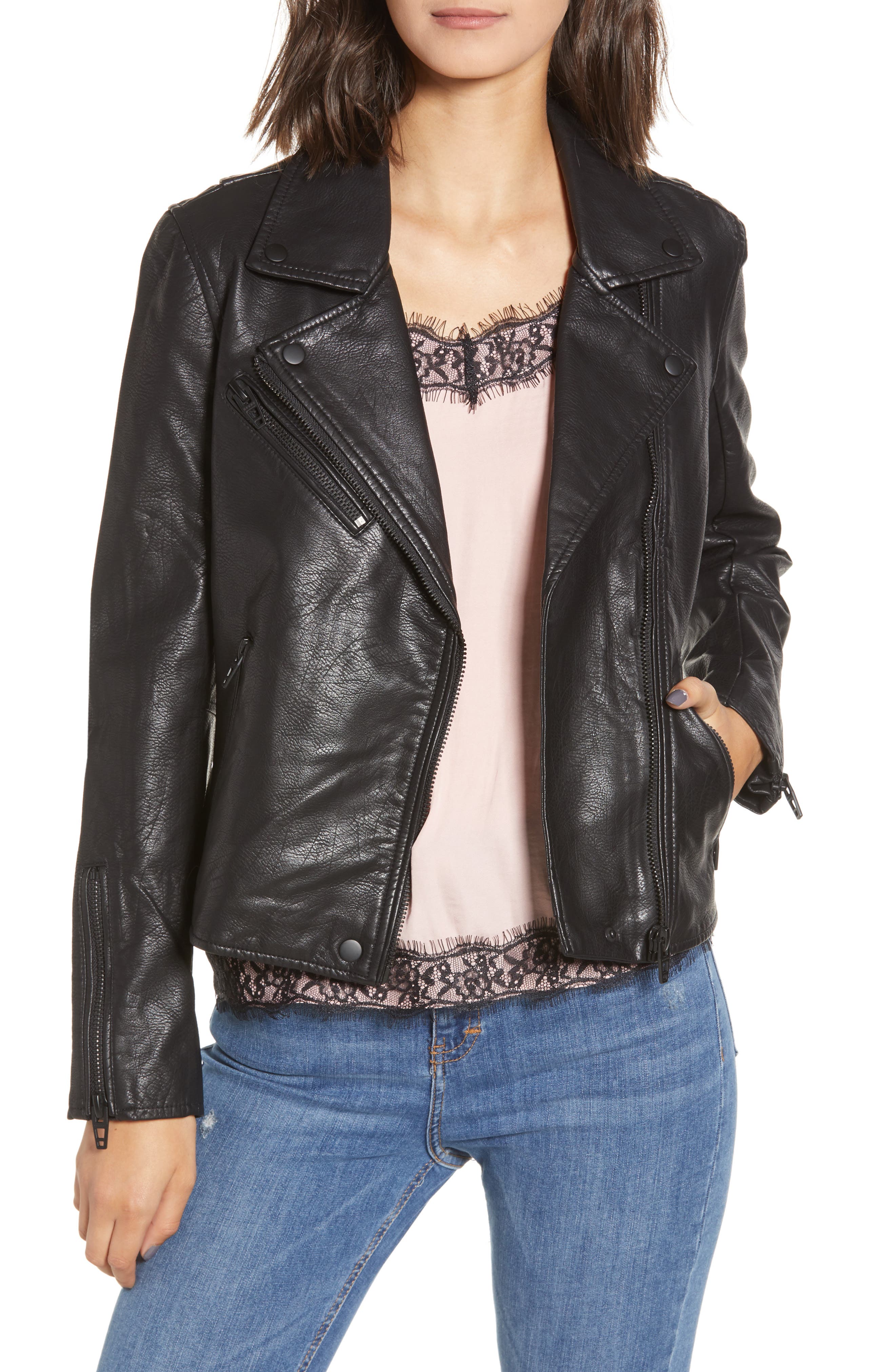 BLANKNYC Faux Leather Moto Jacket