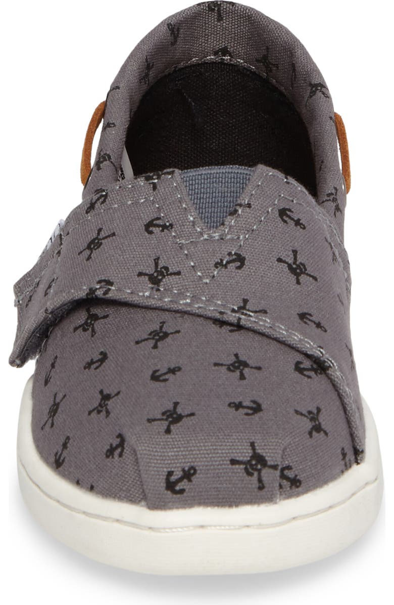 TOMS Bimini Print Slip-On, Alternate, color, Steel Grey Skulls Canvas