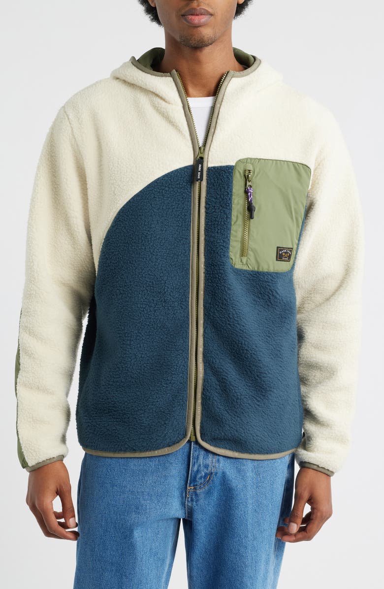 DARK SEAS Aliso Colorblock Fleece Zip Hoodie, Alternate, color, White/ Navy