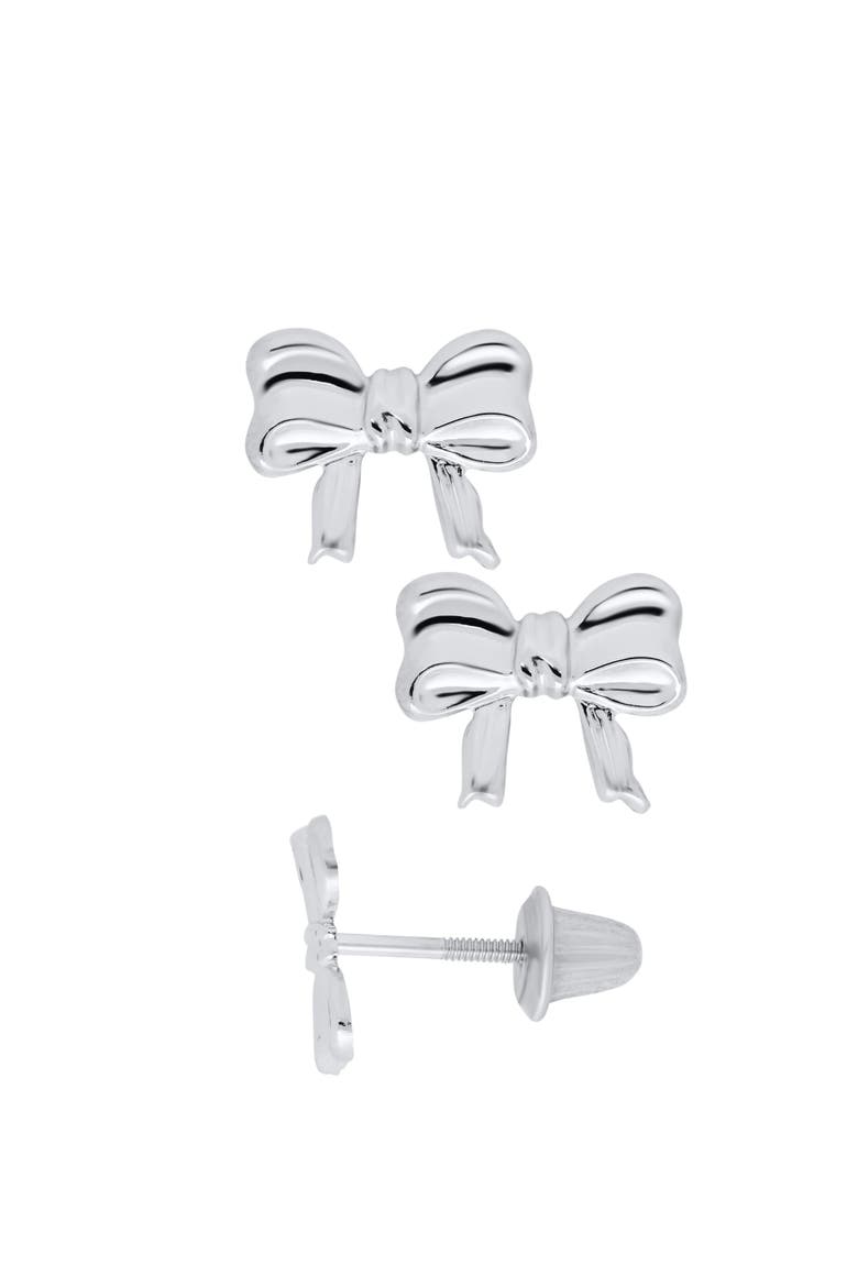 Sterling Silver Bow Knot Stud Earrings, Main, color, Silver
