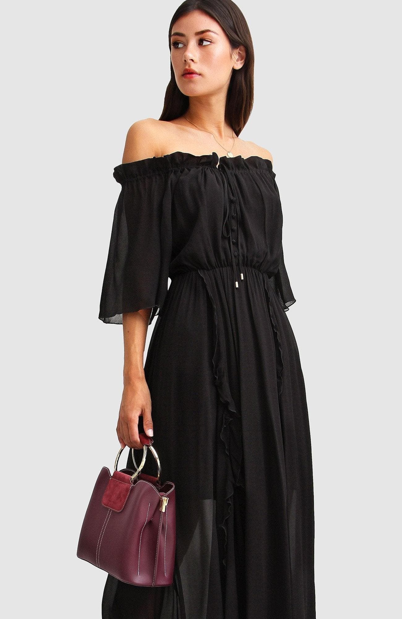amour amour ruffled midi dress Amour Amour Ruffled Midi Dress