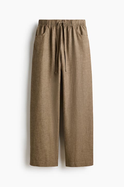 Straight Drawstring Trousers