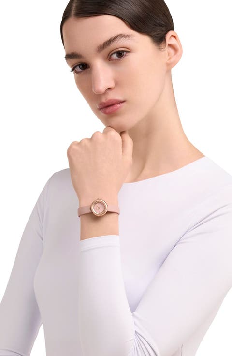 Leather Strap Watch, 24mm
