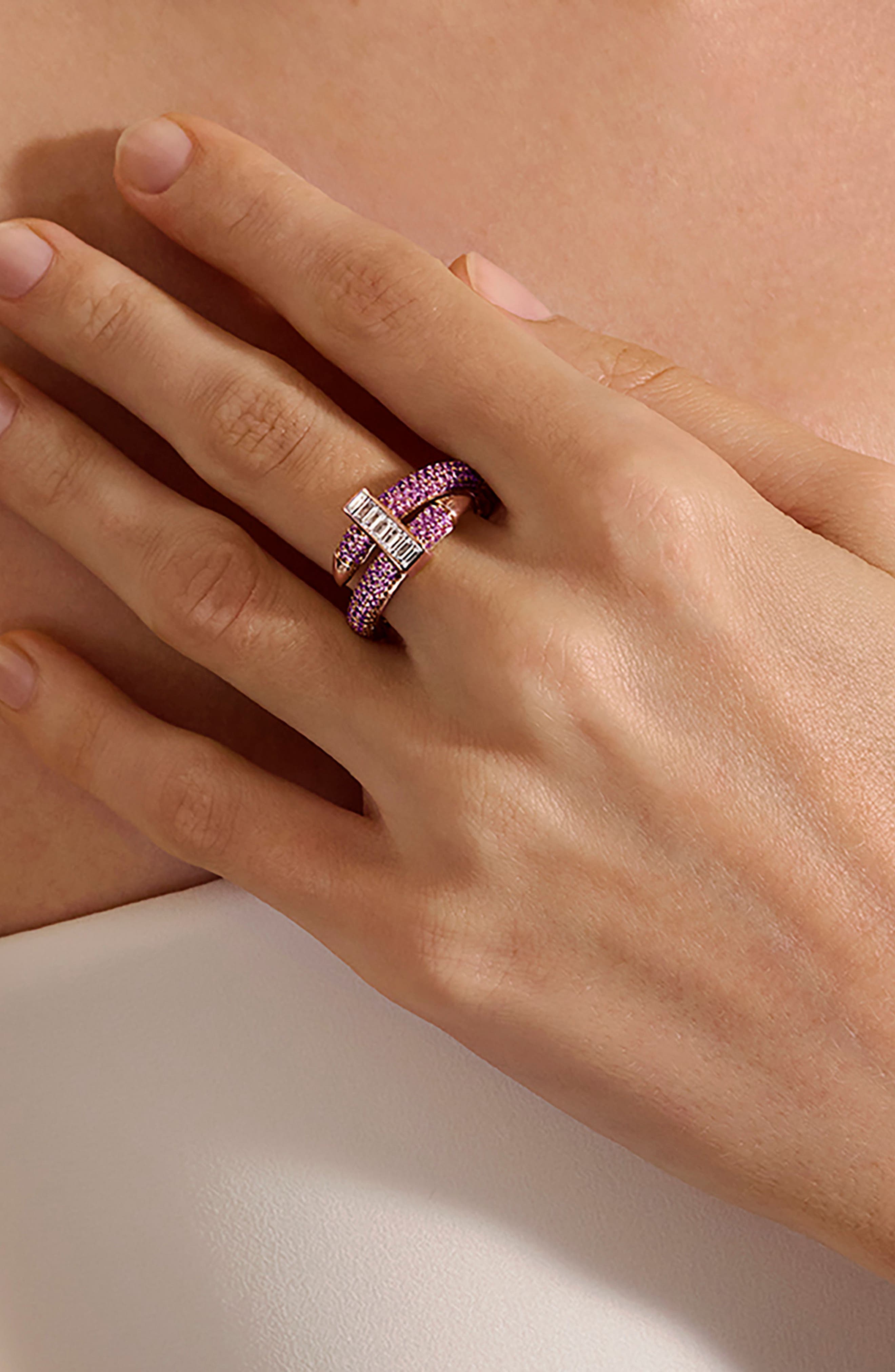 John Hardy Artisan Series 18k Rose Gold Pink Sapphire & Diamond Spear ...