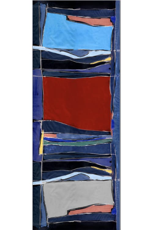 Elizabetta Simona In Brick Red & Blue