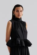 Malina Lune Halterneck Frilled Hem Blouse