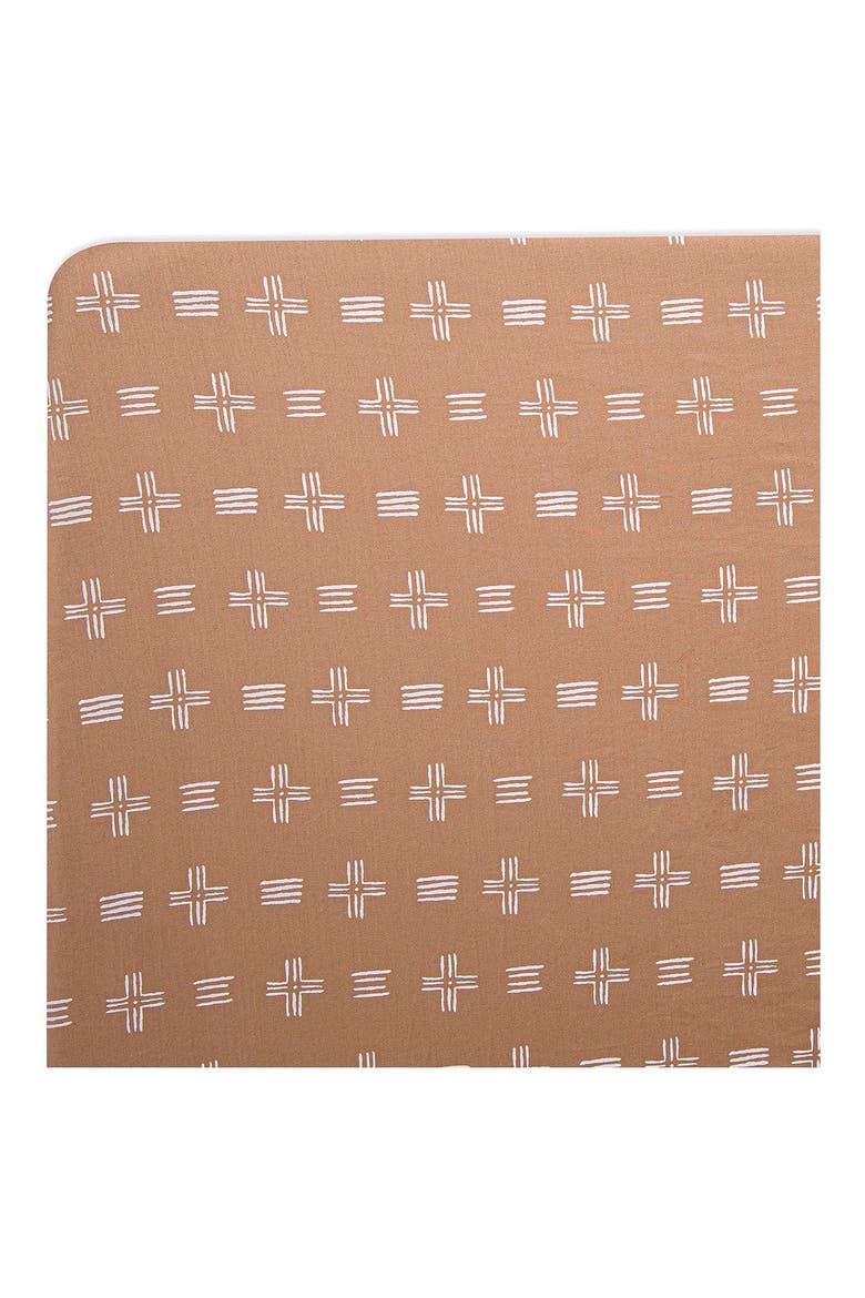 Cotton Sateen Fitted Crib Sheet, Alternate, color, COPPER DASH