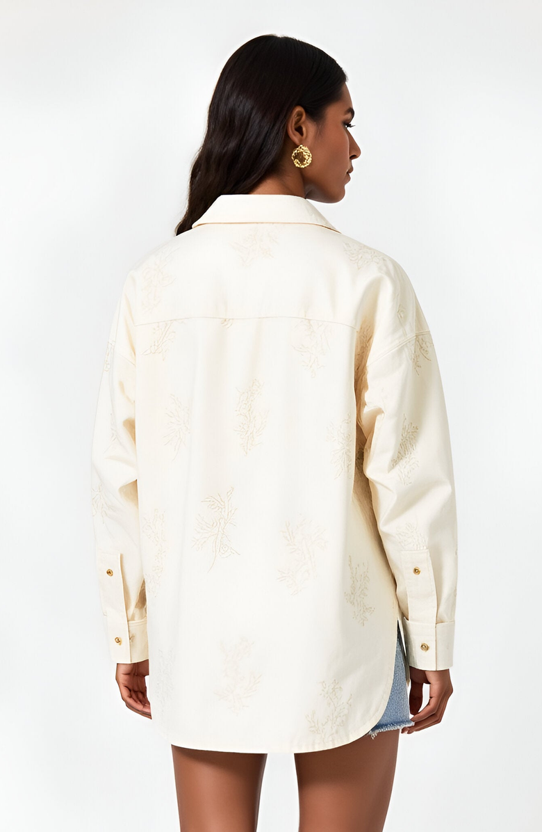 Modenaire Embroidered Cotton Shirt Jacket with Chest Pocket, Alternate, color, 