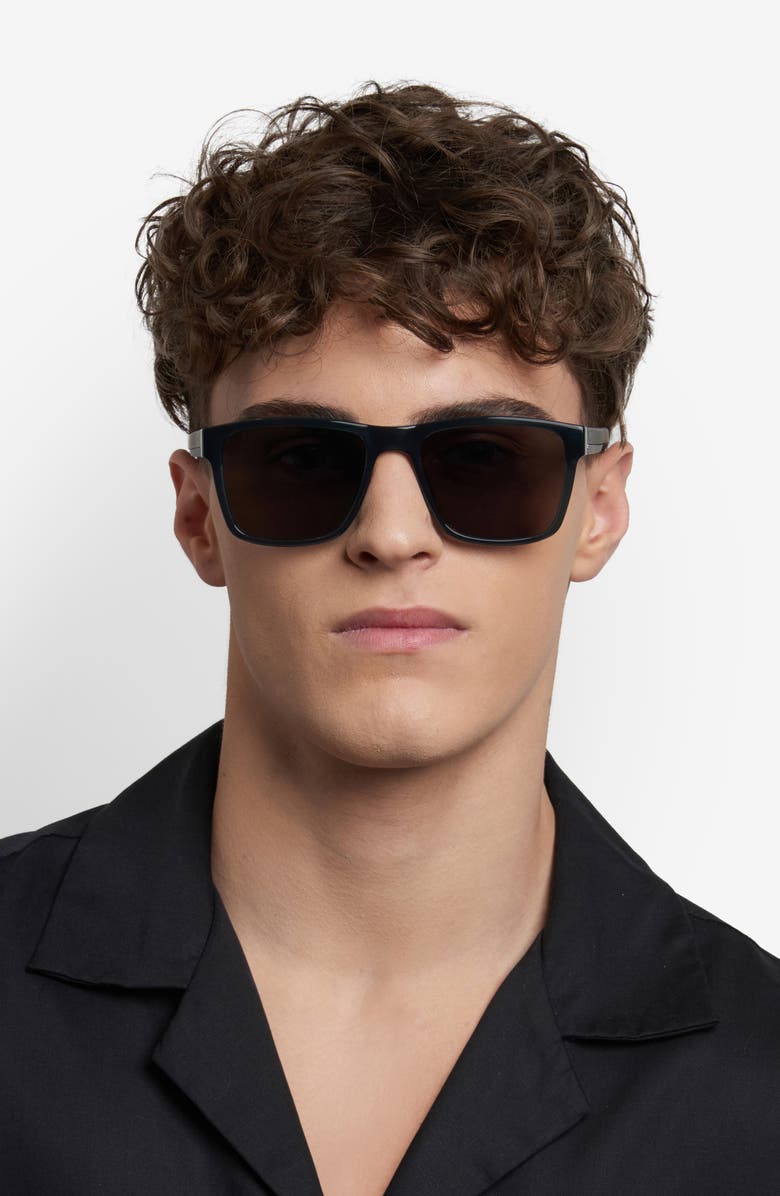 Fossil 56mm Square Sunglasses, Alternate, color, Crystal Grey/ Grey