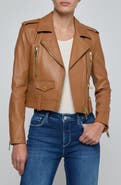 L'AGENCE Blakely Crop Leather Biker Jacket