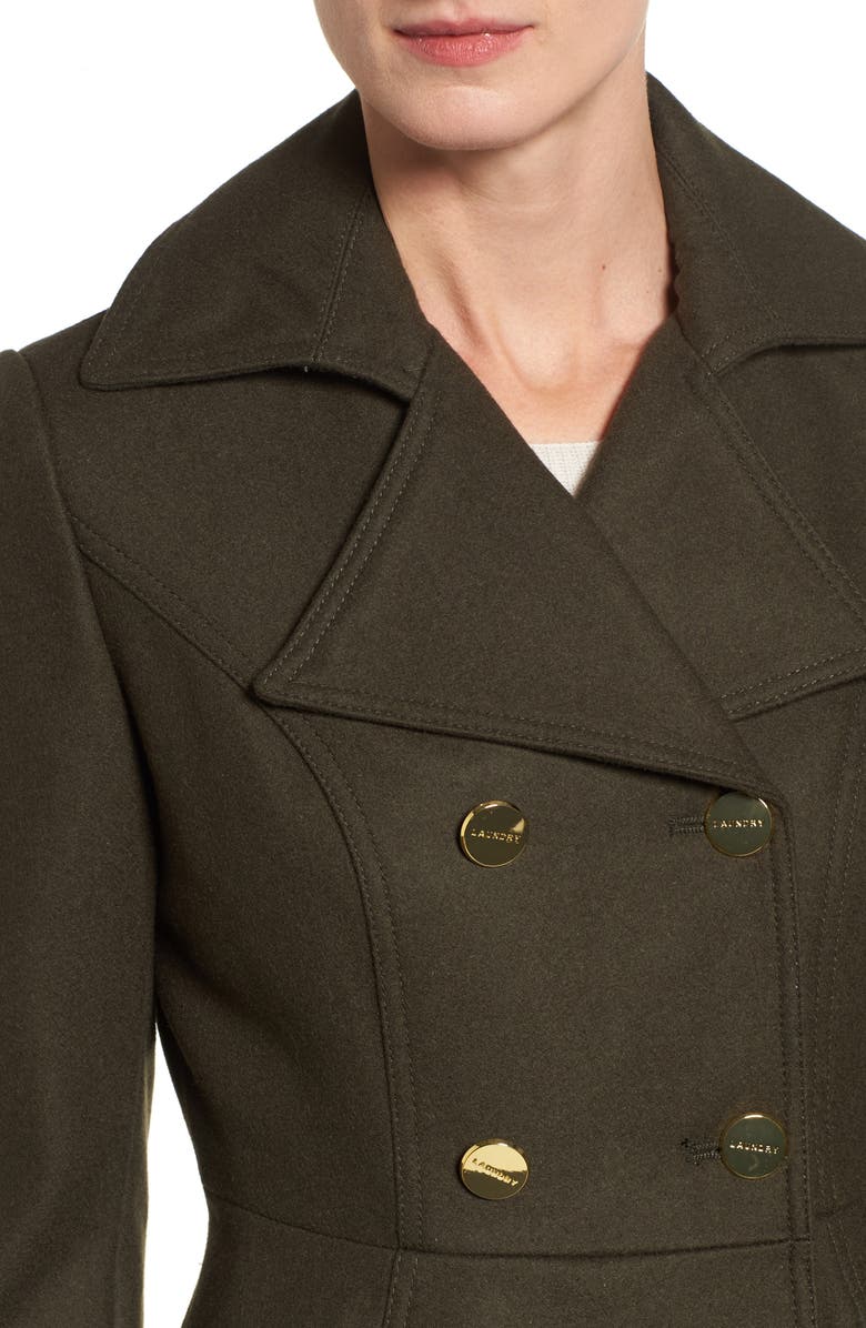 Laundry by Shelli Segal Laundry by Shelli Segal Double Breasted Fit & Flare Coat, Alternate, color,