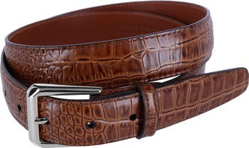 Trafalgar 30mm Mock Alligator Embossed Italian Leather Belt  display picture 1