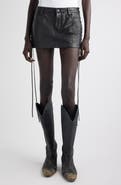 Balenciaga Lace-Up Leather Miniskirt