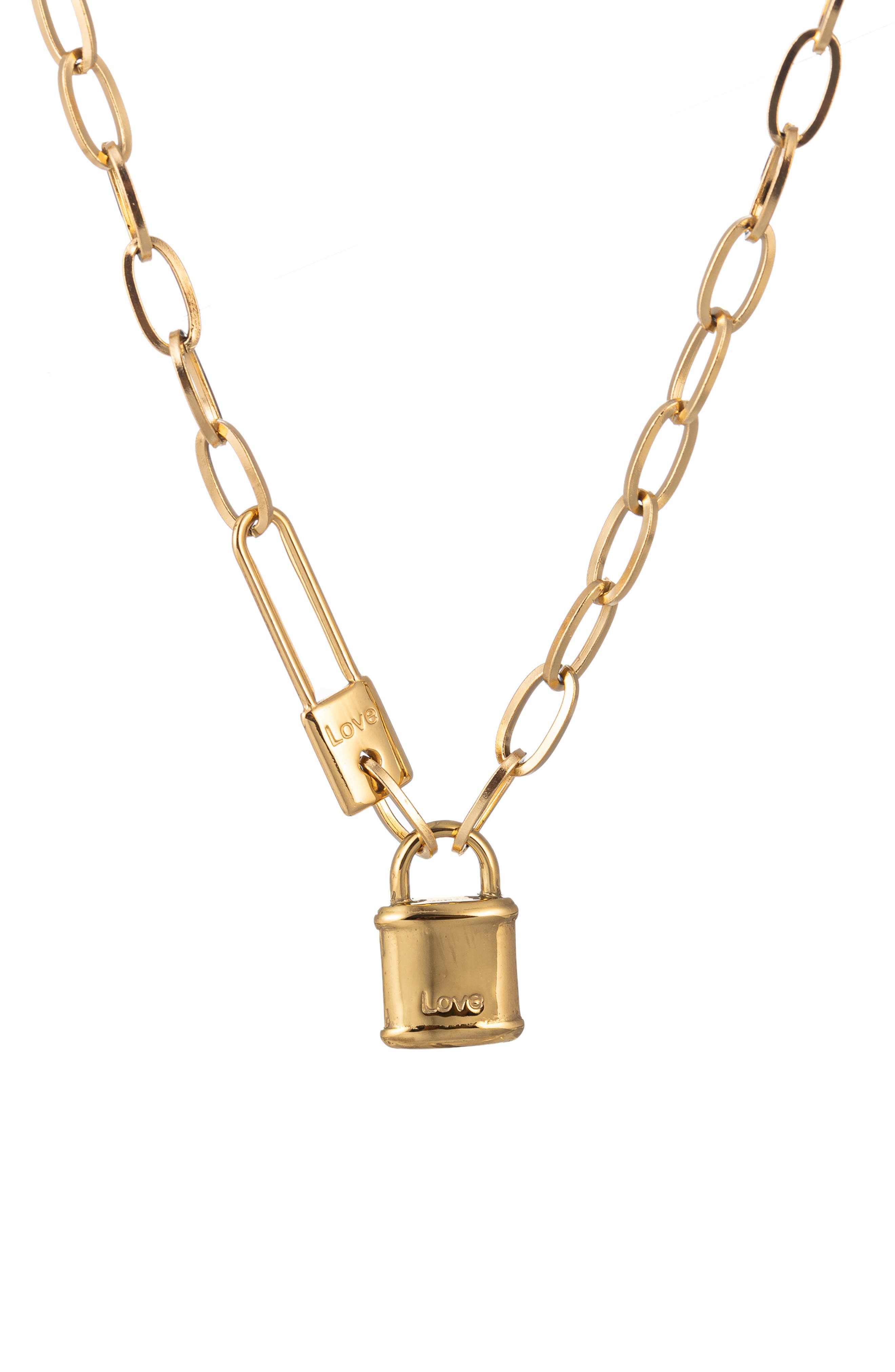 EYE CANDY LOS ANGELES Lock Pendant Necklace