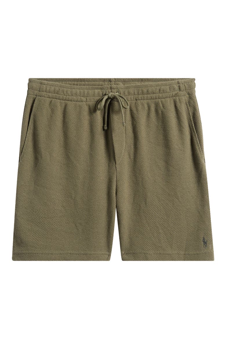 6-Inch Textured Pointelle Drawstring Shorts, Main, color, CRUISE OLIVE