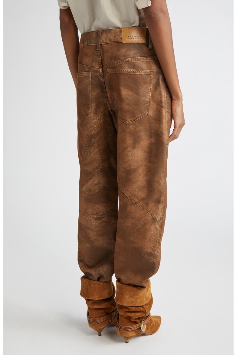 Kelvina Faux Leather Pants, Alternate, color, TABACCO