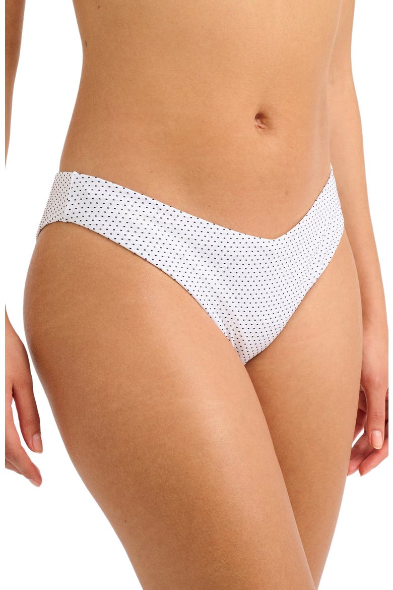 Micro Polka Dot Chiara Bikini Bottom, Alternate, color, White/Black