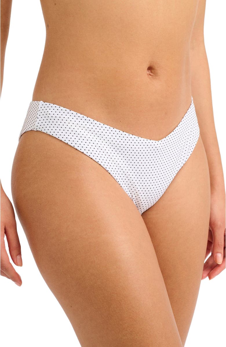 Onia Micro Polka Dot Chiara Bikini Bottom, Alternate, color, White/Black