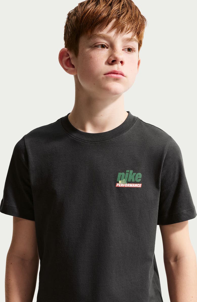 Nike Kids' Max Performance Cotton Graphic T-Shirt, Alternate, color, Off Noir