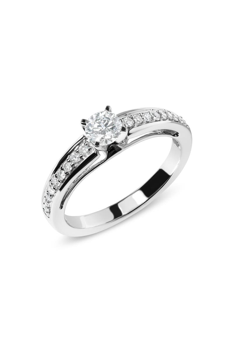 Haus of Brilliance 14K White Gold 1/2 Cttw Diamond Solitaire Pave Set Engagement Ring, Alternate, color, White