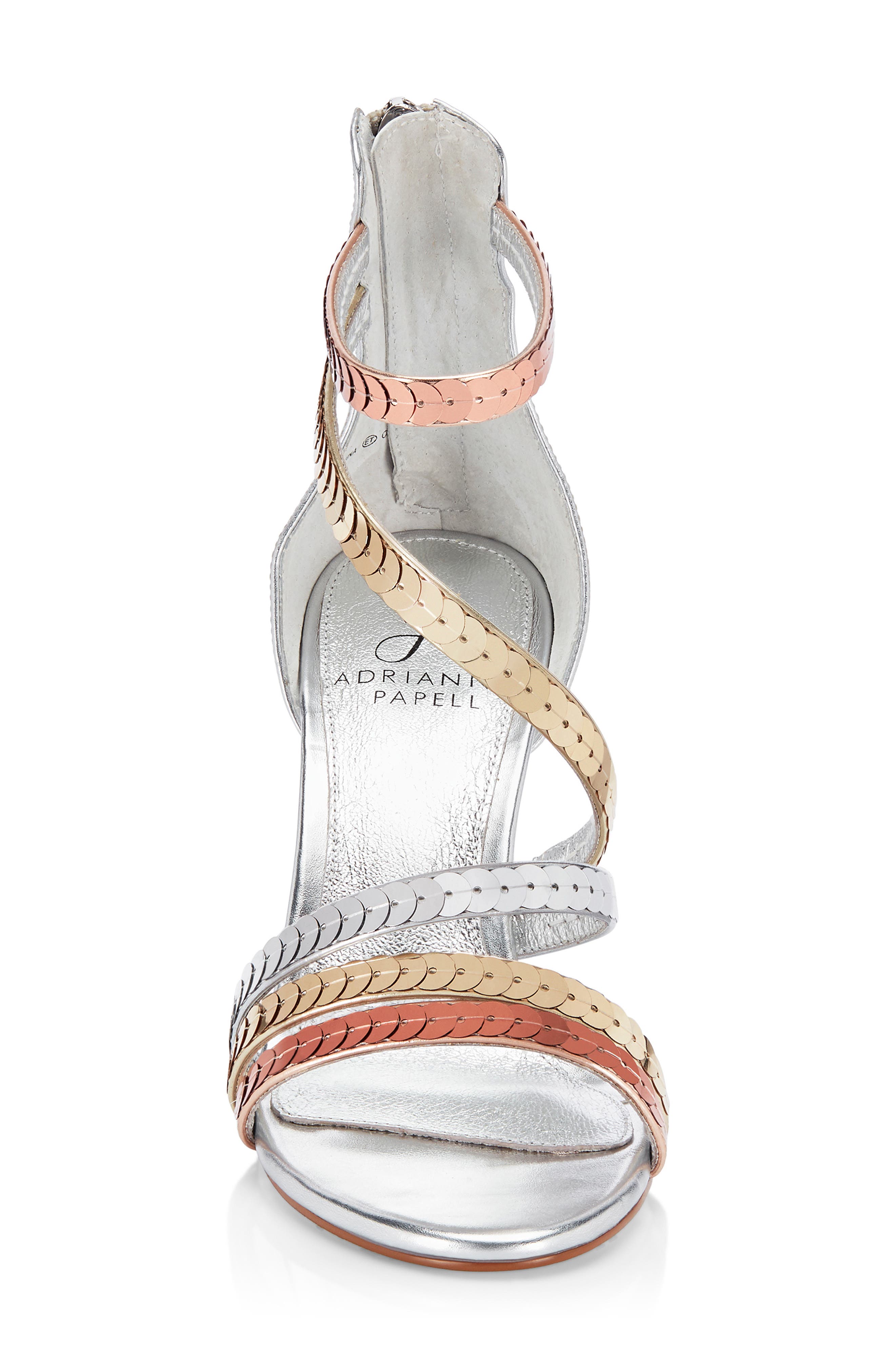 Alexi Sequin Strappy Sandal, Alternate, color, SILVER/ SHEA/ GOLD FABRIC