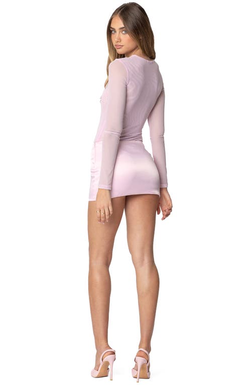 Edikted Clio Mesh Bodysuit In Light-pink