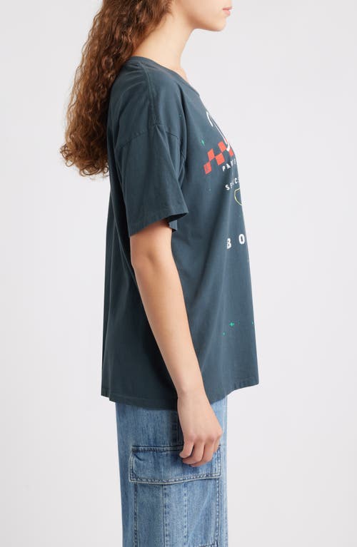 Daydreamer Diego's Body Shop Cotton Graphic T-shirt In Blue