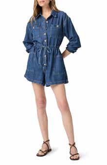 PAIGE Madigan Long Sleeve Denim Romper