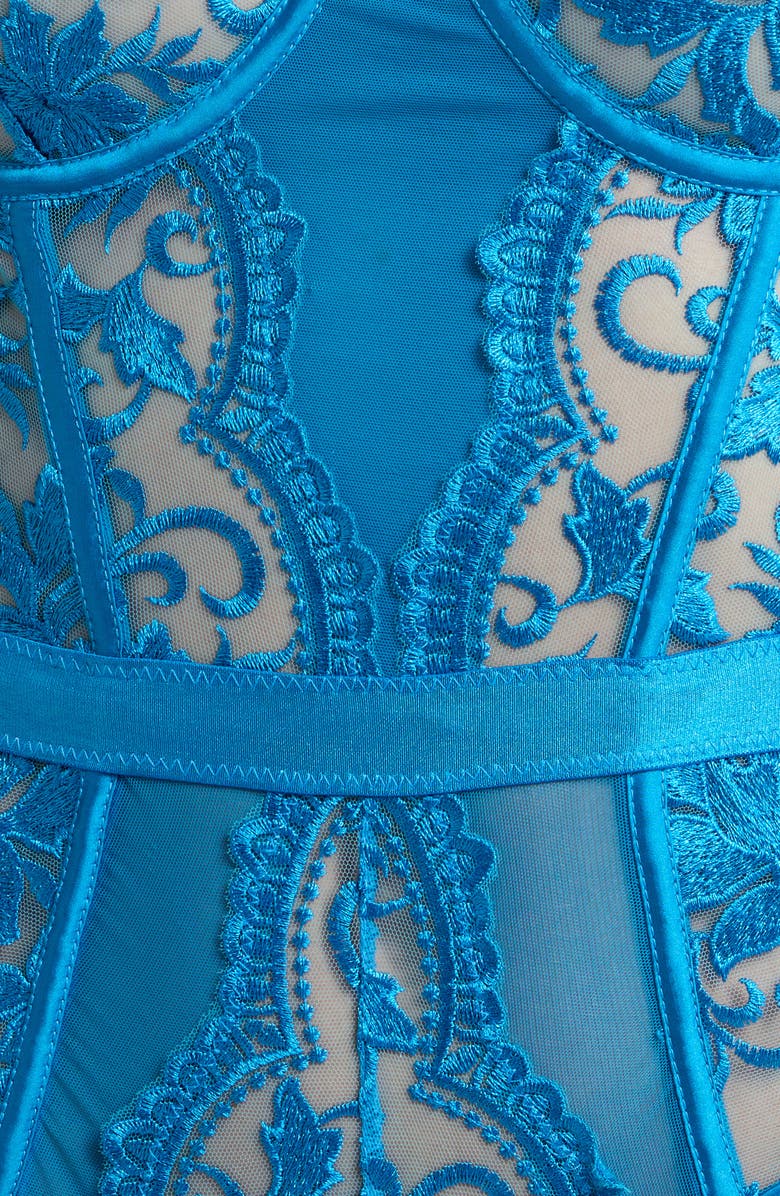 KILO BRAVA Embroidered Underwire Bodysuit, Alternate, color, Blue