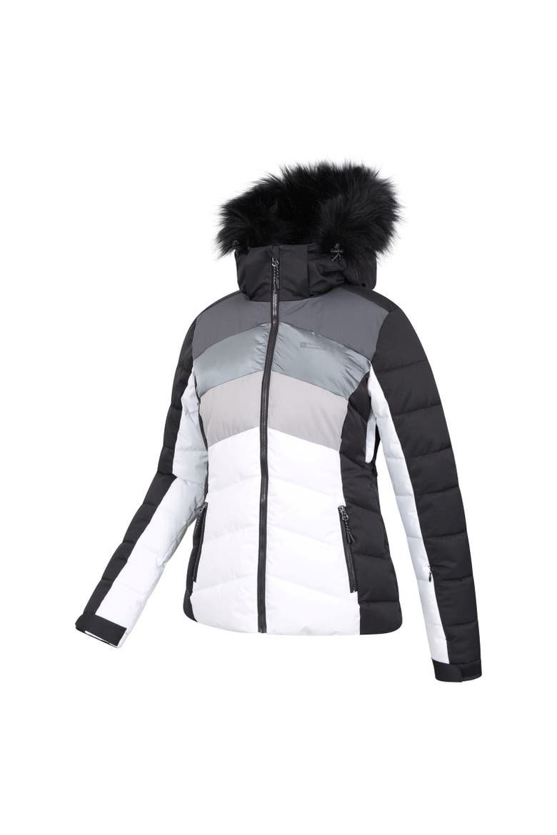Cascade Padded Ski Jacket, Alternate, color, White and Black