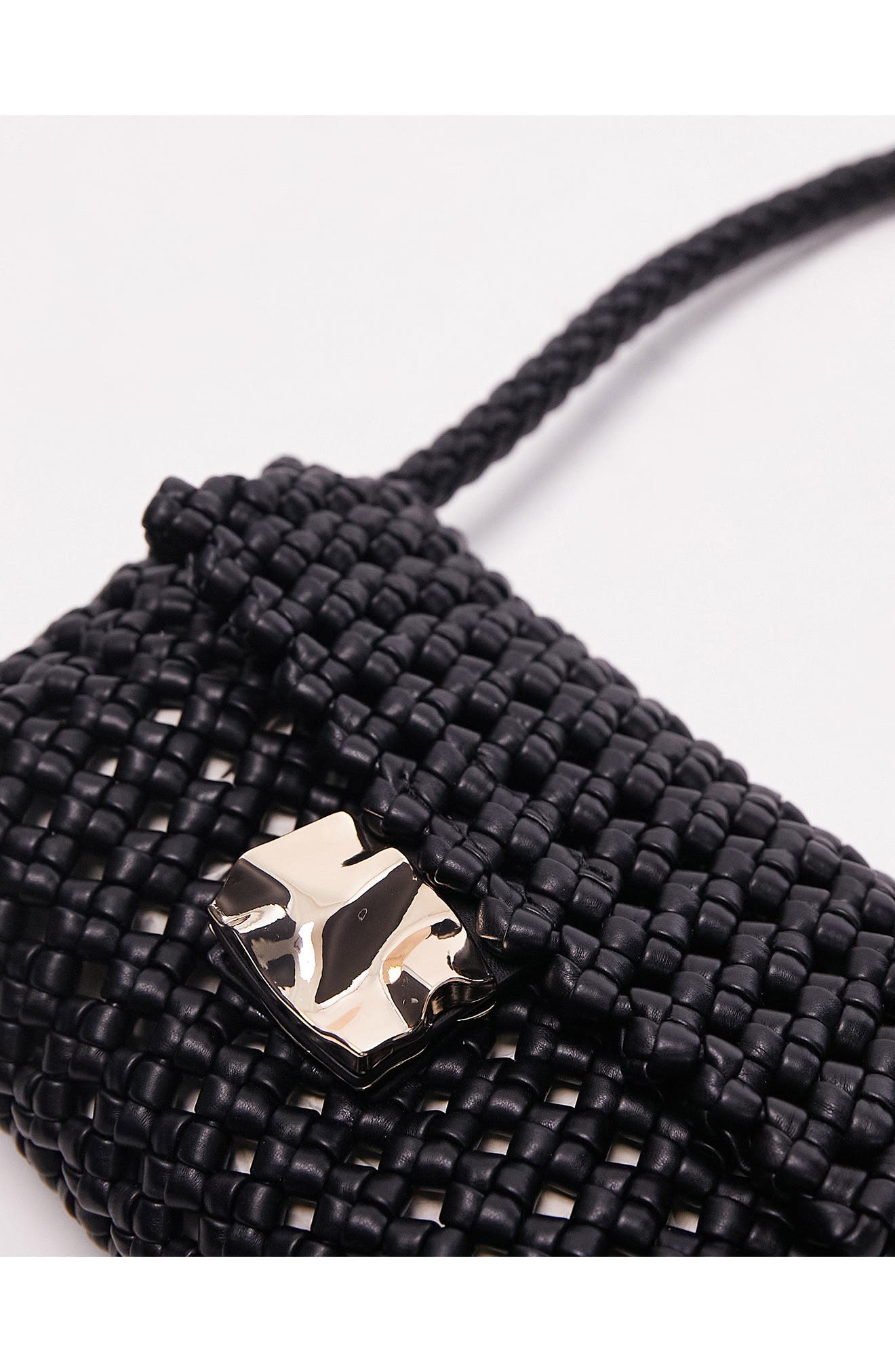 Topshop Faith Woven Faux Leather Shoulder Bag, Main, color, 