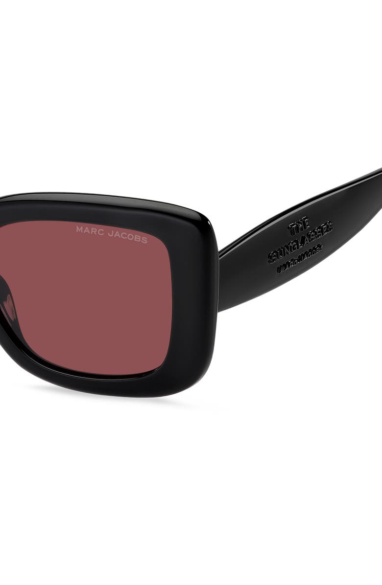 Marc Jacobs 53mm Square Sunglasses, Alternate, color, Black/ Burgundy